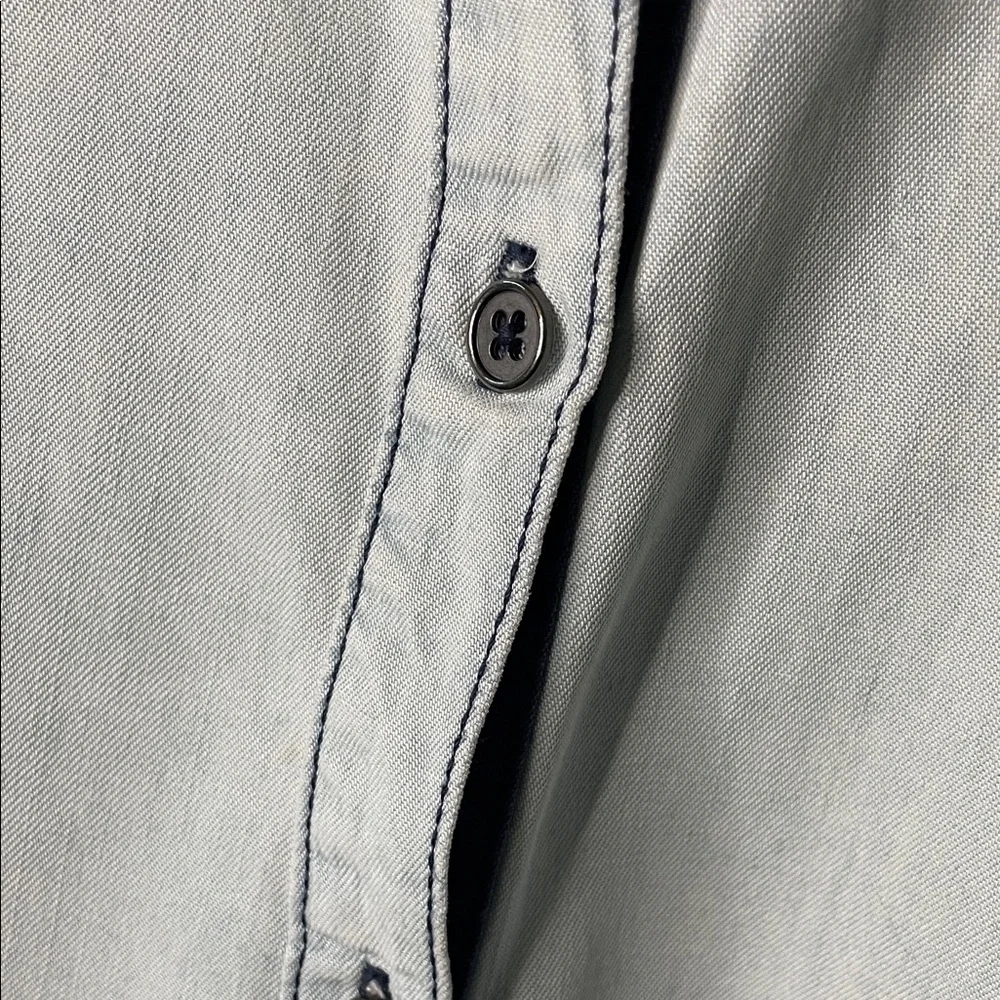 Serra Light Blue Casual Button-Down Dress - Picture 7 of 9